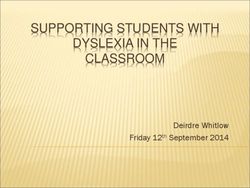 SUPPORTING STUDENTS WITH DYSLEXIA IN THE CLASSROOM - Deirdre Whitlow Friday 12th September 2014