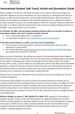 International Student Safe Travel, Arrival and Quarantine Guide - Reeves College