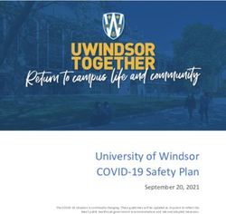 University of Windsor COVID-19 Safety Plan - September 20, 2021