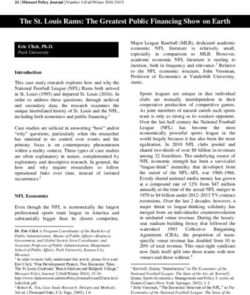 The St. Louis Rams: The Greatest Public Financing Show on Earth - Lindenwood University