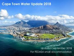Cape Town Water Update 2018 - Updated September 2018 For FEDASA small accommodation