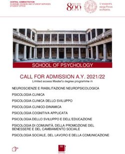 CALL FOR ADMISSION A.Y. 2021/22 - SCHOOL OF PSYCHOLOGY - Unipd