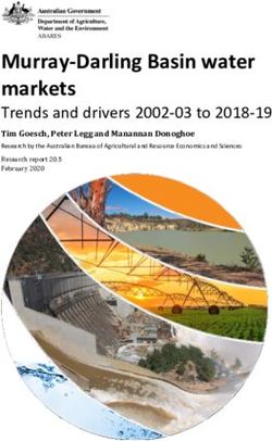 Murray-Darling Basin water markets - Trends and drivers 2002-03 to 2018-19 Tim Goesch, Peter Legg and Manannan Donoghoe - Analysis and Policy ...