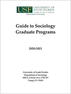Guide to Sociology Graduate Programs - 2020-2021 University of South Florida Department of Sociology - University of South ...