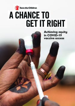 A CHANCE TO GET IT RIGHT - Achieving equity in COVID-19 vaccine access - Save the ...