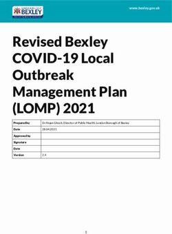 Revised Bexley COVID-19 Local Outbreak Management Plan - (LOMP) 2021 - www.bexley.gov.uk