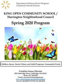 Spring 2020 Program KING OPEN COMMUNITY SCHOOL - the City of Cambridge