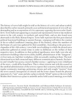 A LITTLE MORE THAN A FAÇADE? EARLY MODERN TOWN HALLS IN CENTRAL EUROPE