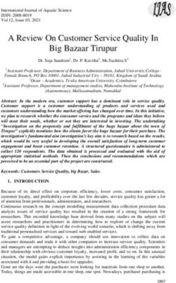 A Review On Customer Service Quality In Big Bazaar Tirupur