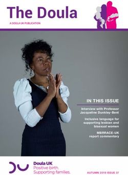 The Doula - IN THIS ISSUE MBRRACE-UK report commentary Interview with Professor Jacqueline Dunkley-Bent - Doula UK