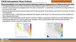 A strong atmospheric river (AR) is forecast to make landfall around 4 PM PST tomorrow, 26 January 2021 The AR is then forecast to propagate ...