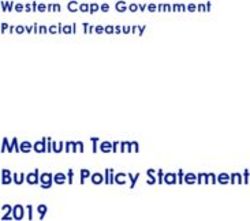 Medium Term Budget Policy Statement 2019 - Western Cape Government Provincial Treasury - Western Cape ...