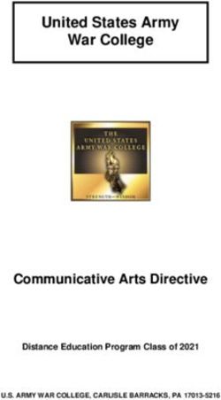 United States Army War College - Communicative Arts Directive Distance Education Program Class of 2021 - School of Strategic ...
