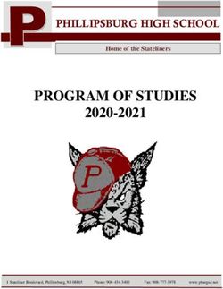 PROGRAM OF STUDIES 2020-2021 - PHILLIPSBURG HIGH SCHOOL Home of the Stateliners