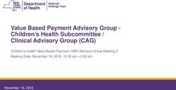 Value Based Payment Advisory Group - Children's Health Subcommittee / Clinical Advisory Group (CAG) - Children's Health Value Based Payment (VBP) ...