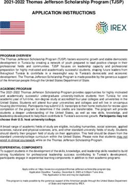 APPLICATION INSTRUCTIONS - 2021-2022 Thomas Jefferson Scholarship Program (TJSP)