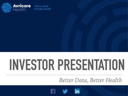 INVESTOR PRESENTATION - Better Data, Better Health - TSX-V: AVCR OTCQB: AVCRF