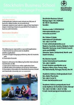 Stockholm Business School - Incoming Exchange Programme Application