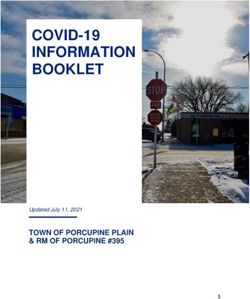 COVID-19 INFORMATION BOOKLET - TOWN OF PORCUPINE PLAIN & RM OF ...