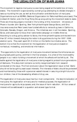 THE LEGALIZATION OF MARIJUANA