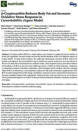-Cryptoxanthin Reduces Body Fat and Increases Oxidative Stress Response in Caenorhabditis elegans Model - MDPI