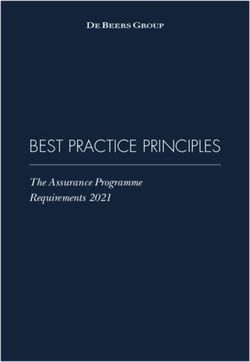 BEST PRACTICE PRINCIPLES - The Assurance Programme Requirements 2021 - De Beers Group