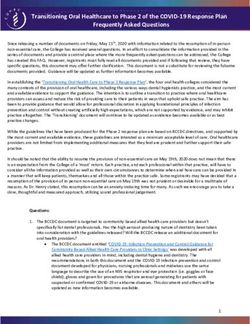 Transitioning Oral Healthcare to Phase 2 of the COVID-19 Response Plan Frequently Asked Questions - College of ...