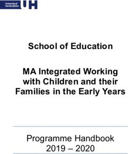 School of Education MA Integrated Working with Children and their Families in the Early Years - Programme Handbook 2019 2020 - Pen Green