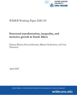 Structural transformation, inequality, and inclusive growth in South Africa - Haroon Bhorat, Kezia Lilenstein, Morné Oosthuizen, and Amy Thornton* ...