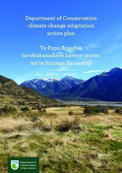 Department of Conservation climate change adaptation action plan Te Papa Atawhai he whakamahere hātepe urutau mō te huringa āhuarangi 2020/21 ...