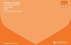 Scheme of work Cambridge IGCSE Geography 0460 For examination from 2016 - Parkside House School