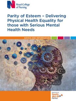 Parity of Esteem - Delivering Physical Health Equality for those with Serious Mental Health Needs