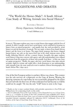 SUGGESTIONS AND DEBATES - ''The World the Horses Made'': A South African Case Study of Writing Animals into Social History