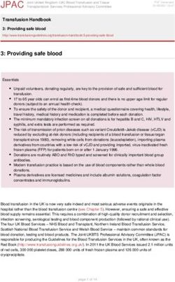 3: Providing safe blood - Transfusion Handbook - JPAC