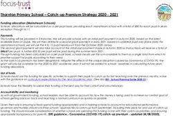 Thornton Primary School - Catch-up Premium Strategy 2020 2021 - Thornton ...