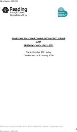 ADMISSION POLICY FOR COMMUNITY INFANT, JUNIOR AND PRIMARY SCHOOLS 2021 2022