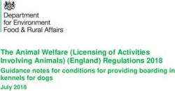 The Animal Welfare (Licensing of Activities Involving Animals) (England) Regulations 2018 Guidance notes for conditions for providing boarding in ...