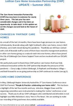 UPDATE - SUMMER 2021 LOTHIAN CARE HOME INNOVATION PARTNERSHIP CHIP - NHS LOTHIAN