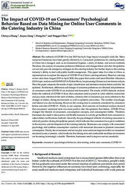 The Impact of COVID-19 on Consumers' Psychological Behavior Based on Data Mining for Online User Comments in the Catering Industry in China - MDPI