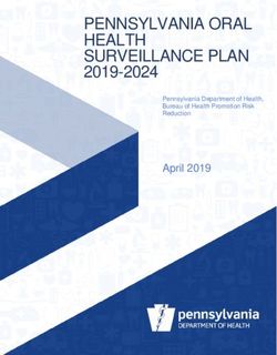 PENNSYLVANIA ORAL HEALTH SURVEILLANCE PLAN - 2019-2024 April 2019 Pennsylvania Department of Health, Bureau of Health Promotion Risk Reduction ...