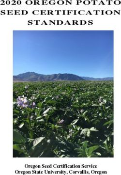 2020 OREGON POTATO SEED CERTIFICATION STANDARDS - Oregon Seed Certification Service Oregon State University, Corvallis, Oregon