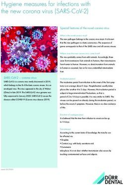 HYGIENE MEASURES FOR INFECTIONS WITH THE NEW CORONA VIRUS (SARS-COV-2) - DÜRR DENTAL