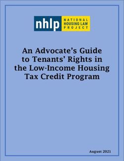 An Advocate's Guide to Tenants' Rights in the Low-Income Housing Tax Credit Program - August 2021