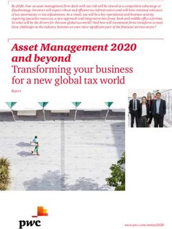 ASSET MANAGEMENT 2020 AND BEYOND TRANSFORMING YOUR BUSINESS FOR A NEW GLOBAL TAX WORLD - PWC