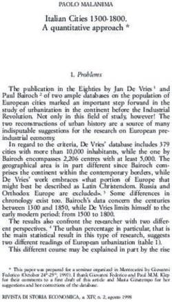 Italian Cities 1300-1800. A quantitative approach * - Paolo ...