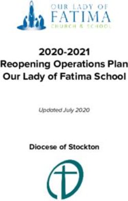 Reopening Operations Plan Our Lady of Fatima School - 2020-2021 Diocese of Stockton