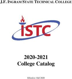 College Catalog 2020-2021 - J.F. INGRAM STATE TECHNICAL COLLEGE - Effective: Fall 2020