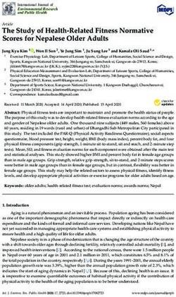 The Study of Health-Related Fitness Normative Scores for Nepalese Older Adults - MDPI