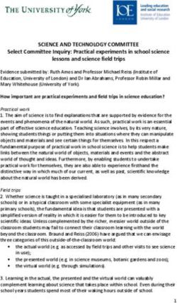 SCIENCE AND TECHNOLOGY COMMITTEE - Select Committee Inquiry: Practical experiments in school science lessons and science field trips