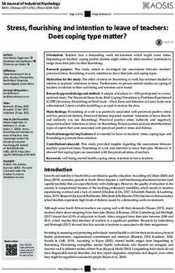 Stress, flourishing and intention to leave of teachers: Does coping type matter? - Optentia